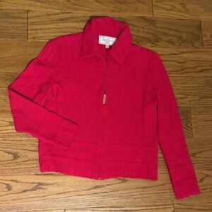St. John Sport Fuchsia Zip-Up Sweater